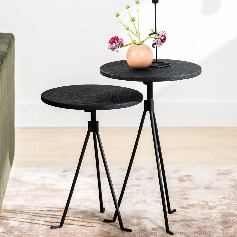 Ties Bijzettafelset Van - Staal - Zwart - Afbeelding 2