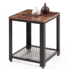 ACAZA Vierkante Bijzettafel - 45x55x45 Cm - Vintage Bruin