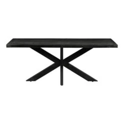 Eettafel Memphis Black 200x100cm - Mangohout - Zwart - Rechthoekig