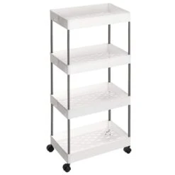 ACAZA Opbergtrolley - 4 Niveaus - 40x86x22 Cm - Wit