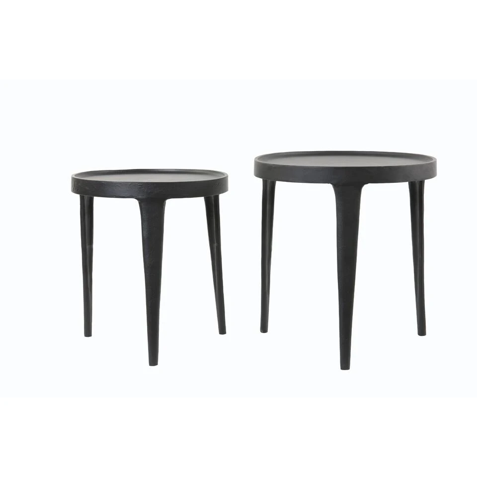 Bijzettafel Tobias - Zwart - Ø43+Ø37cm - Afbeelding 3