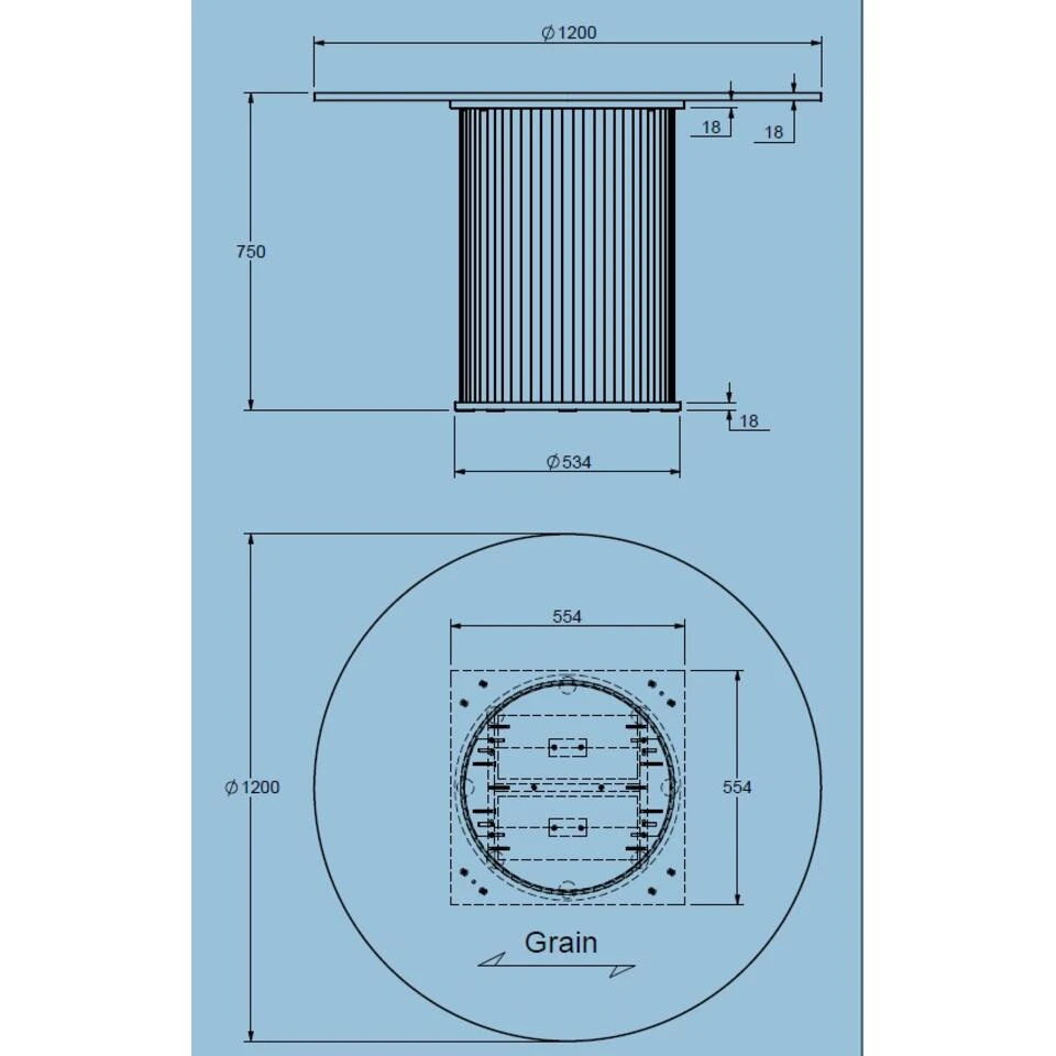 Giga Meubel Eettafel Ø120cm Eikenhout - Naturel - Tafel Nola - Afbeelding 3