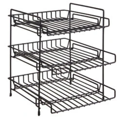 ACAZA Keukenrek - Badkamerrek - Gootsteen Organizer - 30x26x30cm - Zwart