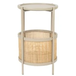 Puur Snogge Bijzettafel 30cm - Rotan - Taupe