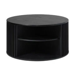 Giga Meubel Salontafel Zwart - 85x85x45cm - Eikenhout - Tafel Siena