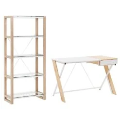 Beliani JENKS/HAMDEN - Wit Spaanplaat, Vezelplaat