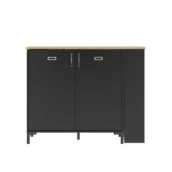 Diagone Draaibare Bar Manchester - Zwart/eikenlook