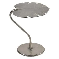 Monstera Bijzettafel Zilver - Aluminium - Zilverkleurig