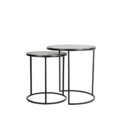 Bijzettafel Talca - Antiek Koper/Zwart - Ø50+Ø40cm