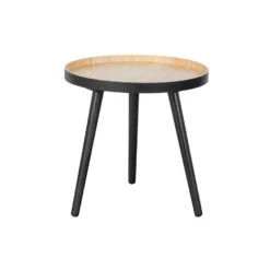 WOOOD Sasha Bijzettafel - MDF - Zwart/naturel - 41x41x40.5