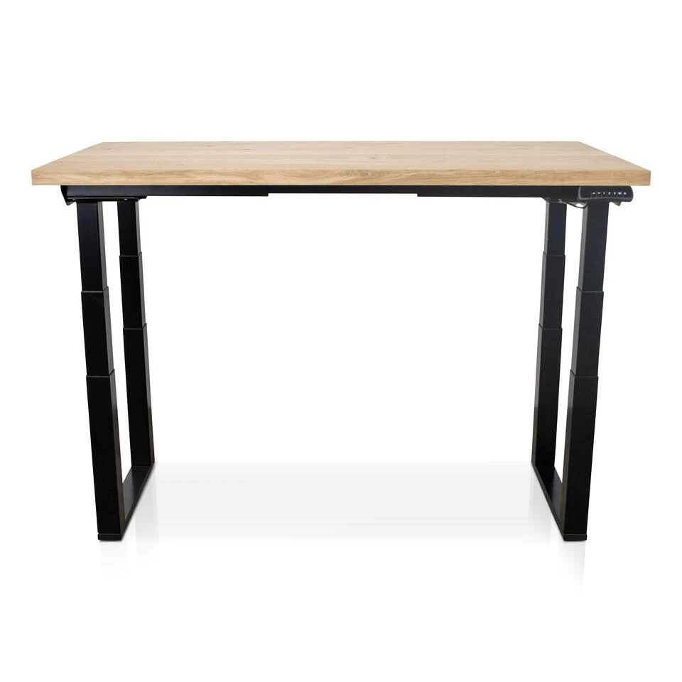 MRC Zit-sta Bureau Massief Eiken Blad 180x90 Zwart O Frame NEN-EN 527 - Afbeelding 4