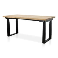 MRC Zit-sta Bureau Massief Eiken Blad 180x90 Zwart O Frame NEN-EN 527