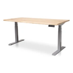 MRC Zit-sta Bureau Massief Boomstam Blad 180x90 Alu Frame NEN-EN 527