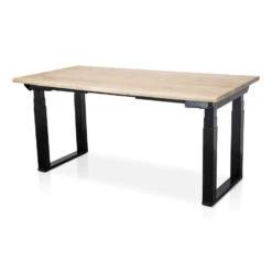 MRC Zit-sta Bureau Massief Boomstamblad 180x90 Zwart O Frame NEN-EN527