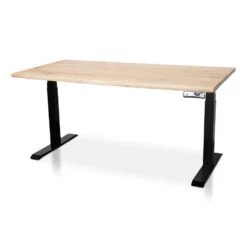 MRC Zit-sta Bureau Massief Boomstam Blad 180x90 Zwart Frame NEN-EN 527