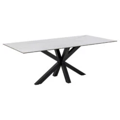 Sohome Eettafel Samona - Keramiek Met Marmerlook - 200 X 100cm - Wit