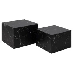Sohome Salontafel Dinorah - Set Van 2 Stuks - Marmerlook - Zwart