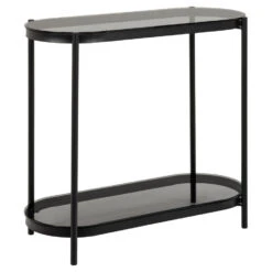 Sohome Glazen Sidetable Onelia - 86cm - Zwart