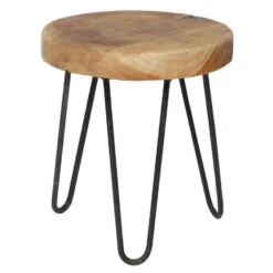 Mega Collections Bijzettafeltje Decowood - Hout - D32 X H38 Cm