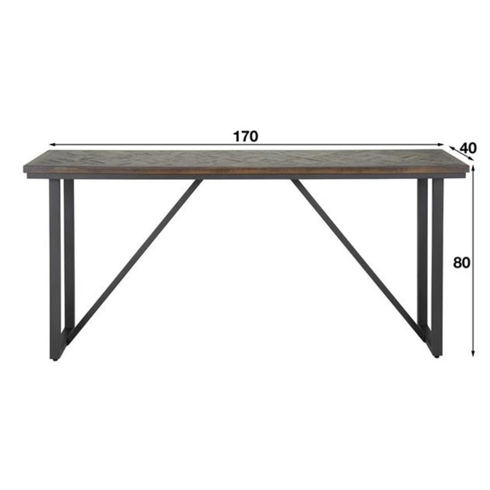 Sidetable Cleo Teakhout 170x40 - 40x170x80 Cm - Teakhout - Bruin - Afbeelding 3