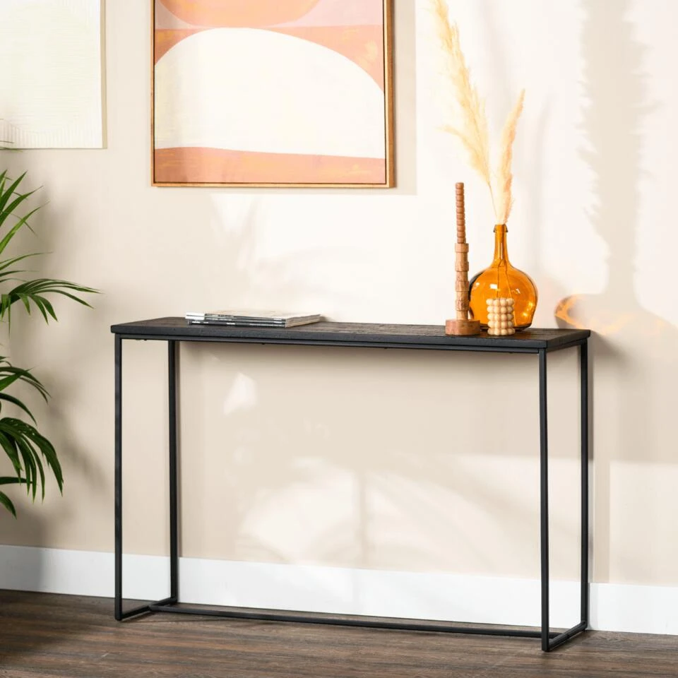 Delo Hal Sidetable - Rechthoek - Hout - Zwart - Afbeelding 2