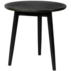 Puur Farsund Bijzettafel - Rond - Hout - Zwart