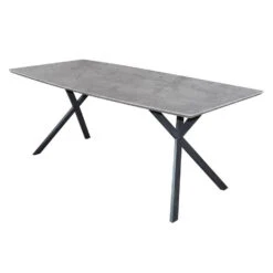 Eettafel Ovaal Wesley Industrieel 190x90 Cm Betonlook 190x90x76 Cm MDF