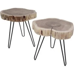 Dylan Houten Bijzettafel - Hout - Bruin