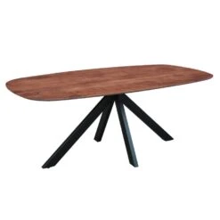 Eettafel Deens Ovaal Paris Walnoot Finish 260x100 Cm 260x100x76 Cm Hout