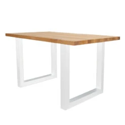 Eettafel Rover Eikenhout 200x100 U-poot Wit - 200x100x76 Cm - Eikenhout - Bruin