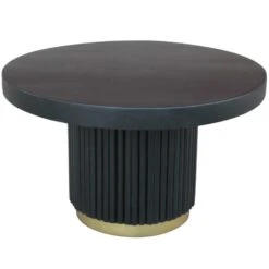 Ronde Salontafel Elora Ø60 Cm Zwart - 60x60x36 Cm - Mangohout - Zwart