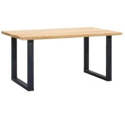 UMIX Eettafel Houston U-poot - 75x160x90 Cm - Eiken/zwart