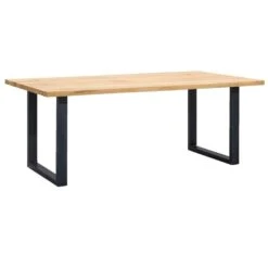 UMIX Eettafel Houston U-poot - 75x200x100 Cm - Eiken/zwart