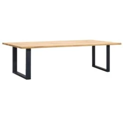 UMIX Eettafel Houston U-poot - 75x220x100 Cm - Eiken/zwart
