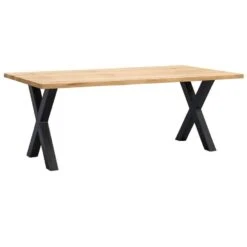 UMIX Eettafel Houston X-poot - 75x200x100 Cm - Eiken/zwart