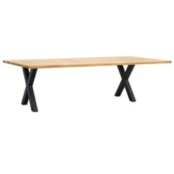 UMIX Eettafel Houston X-poot - 75x240x100 Cm - Eiken/zwart