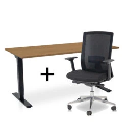 MRC COMFORT Set - Zit-sta Bureau + Stoel - 160x80 - Havanna