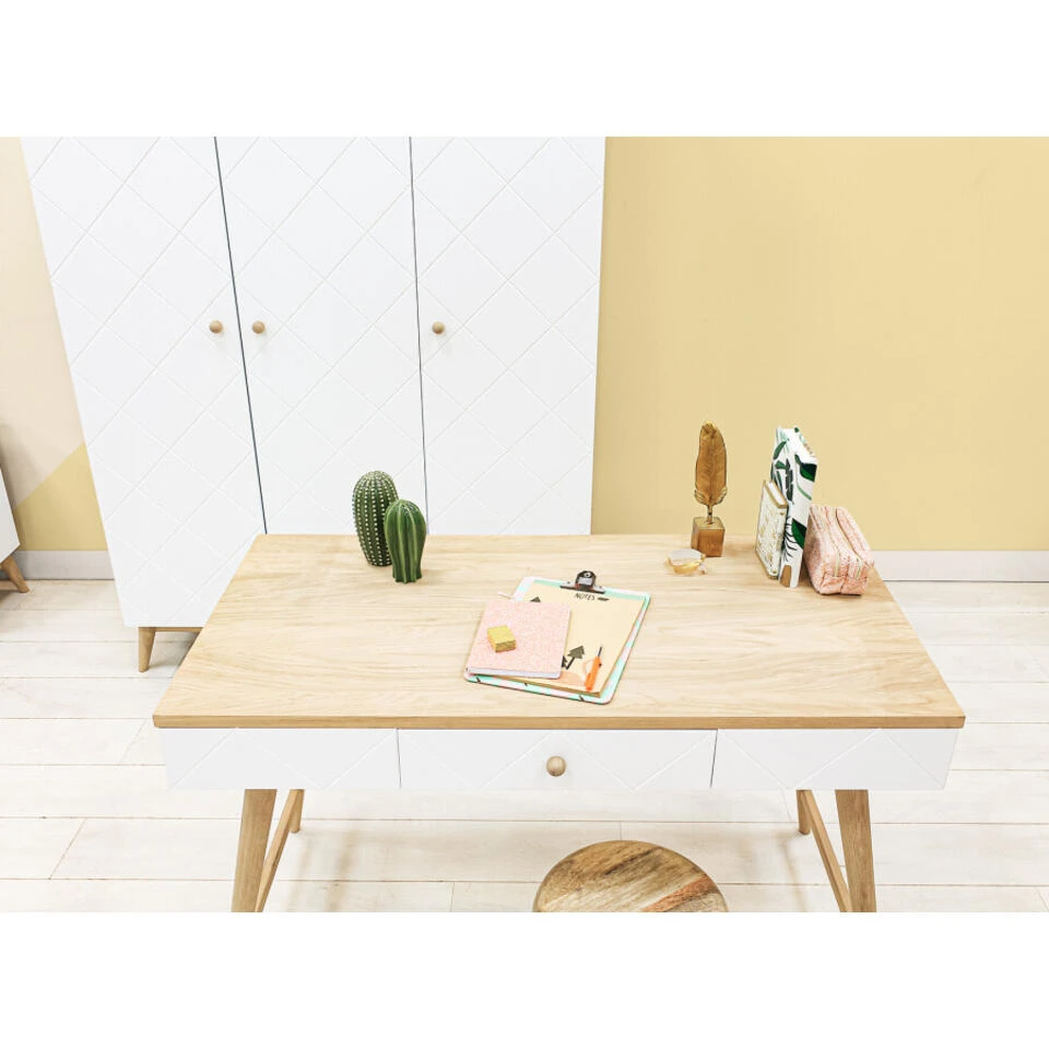 Bopita Paris Bureau - Wit/Eiken - Afbeelding 2