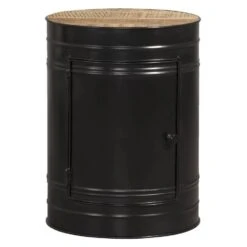 Bijzettafel Liam - Zwart - 55xØ40 Cm