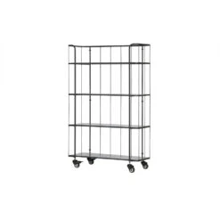 WOOOD Cara Trolley - Metaal/Hout - Zwart - 144x94,6x34
