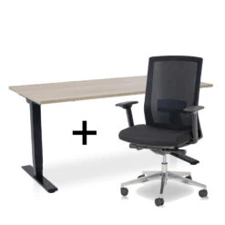 MRC COMFORT Set - Zit-sta Bureau + Stoel - 160x80 - Midden Eiken