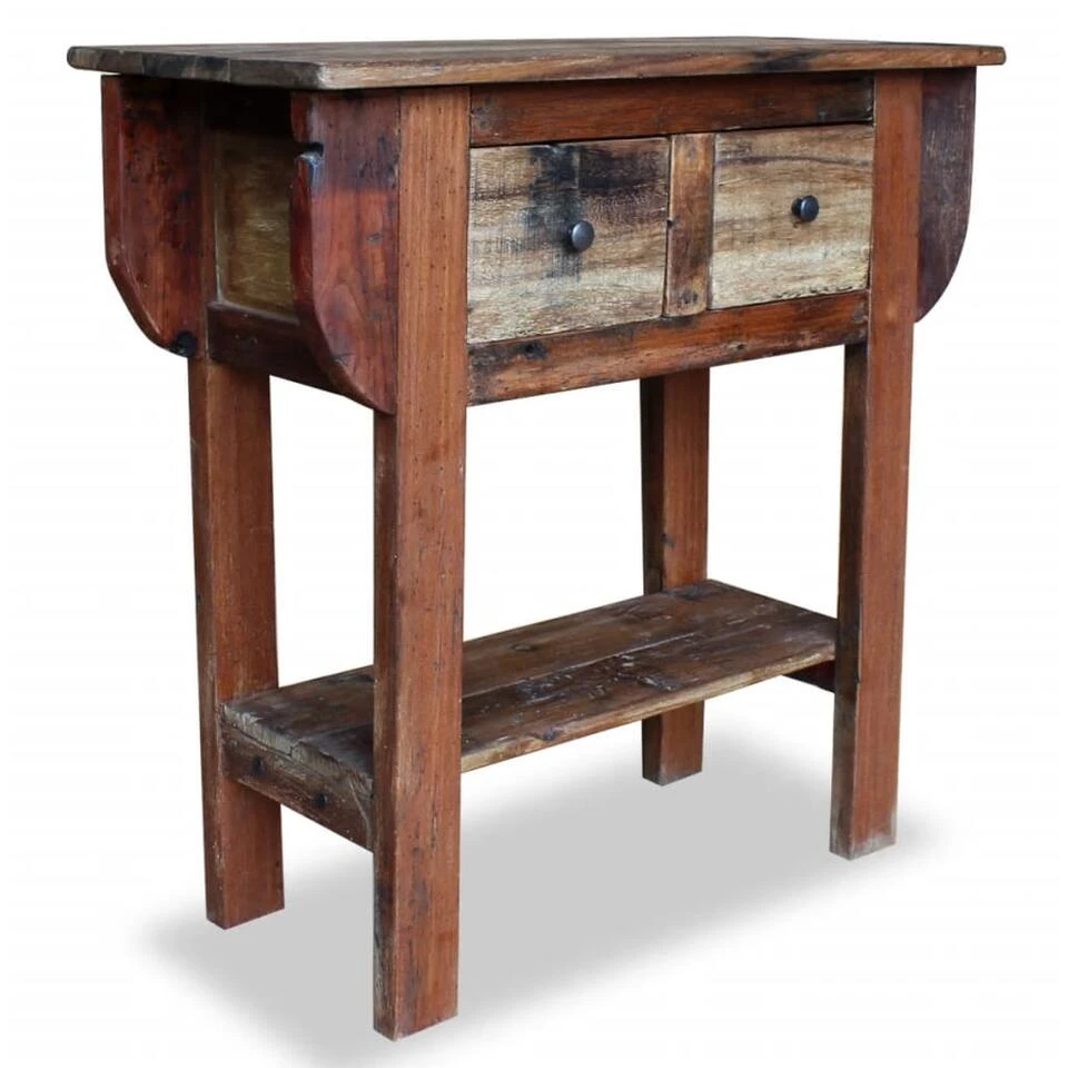 VidaXL Wandtafel 80x35x80 Cm Massief Gerecycled Hout