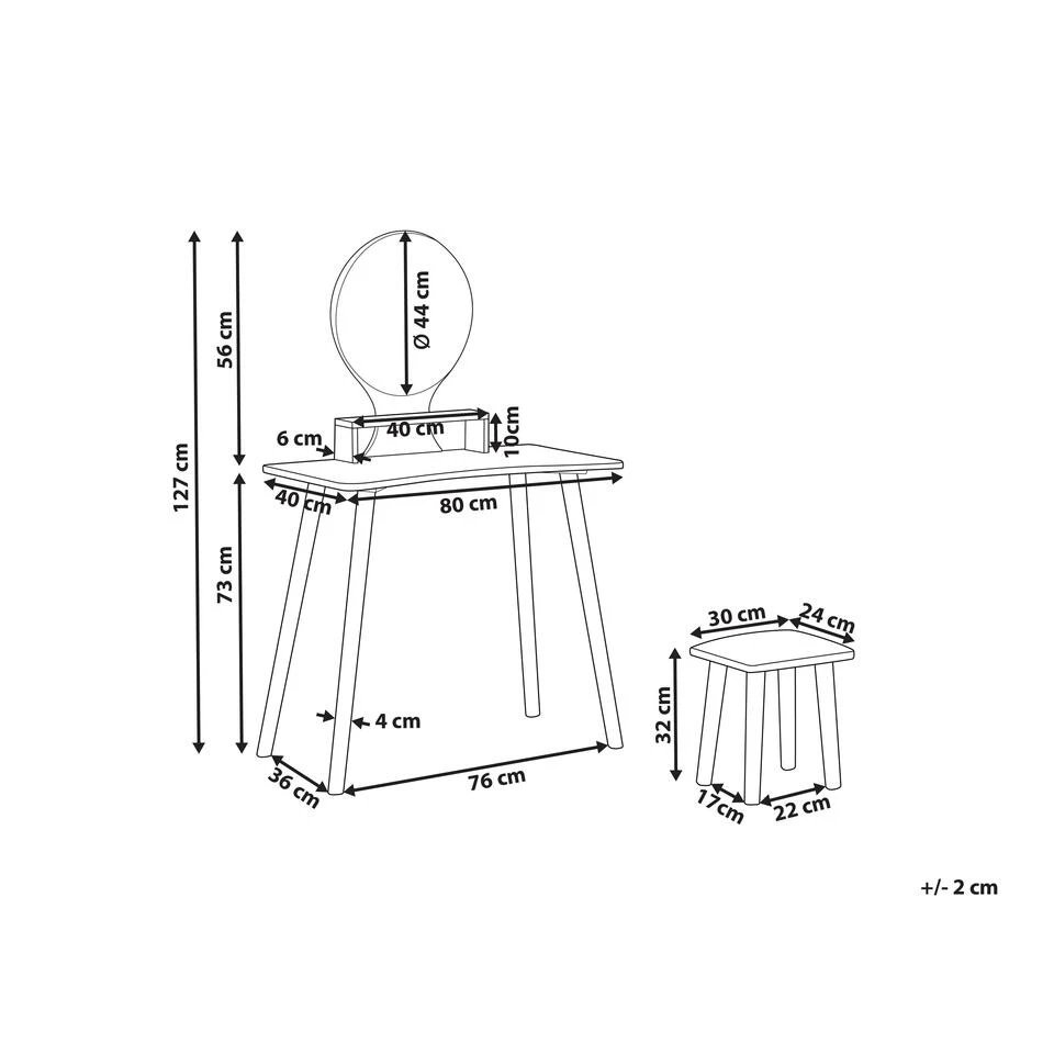 Beliani Kaptafel TOULOUGES - Wit Vezelplaat - Afbeelding 3