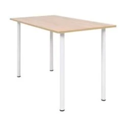 VidaXL Eettafel 120x60x73 Cm Eikenkleur En Wit