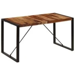 VidaXL Eettafel 140x70x75 Cm Massief Sheeshamhout