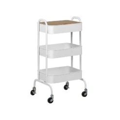Beliani Keukentrolley LUCCA - Wit Metaal