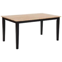 Beliani Eettafel HOUSTON - Zwart Rubberhout