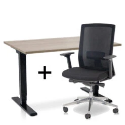 MRC COMFORT Set - Zit-sta Bureau + Stoel - 140x80 - Midden Eiken