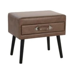 Beliani Nachtkast EUROSTAR - Bruin Kunstleer