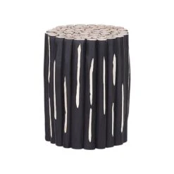 Beliani Bijzettafel ALTATA - Zwart Teakhout